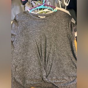 Pink Republic black tee with wrap around knot on the front